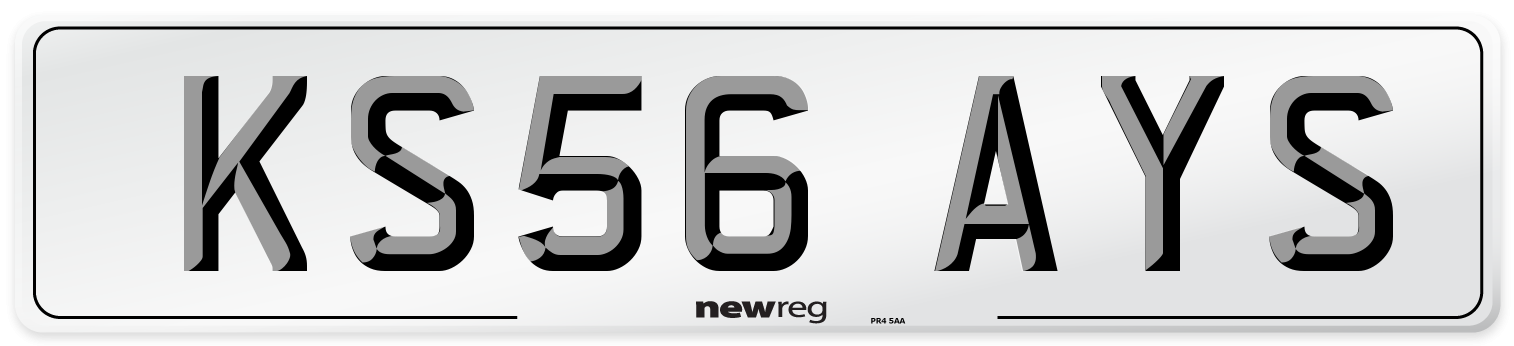 KS56 AYS Number Plate from New Reg